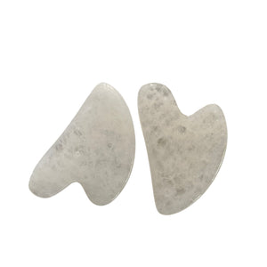 Gua Sha Clear Quartz  Heart -Pair